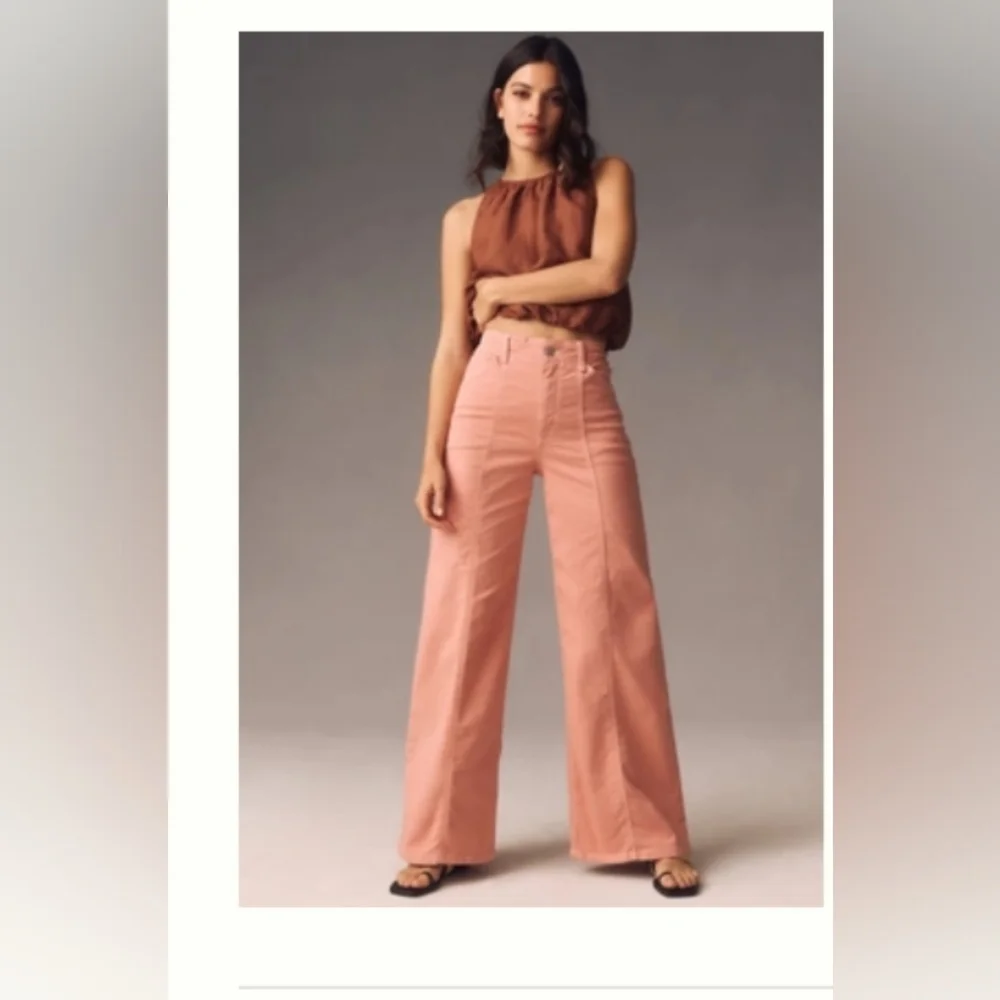 The Delaney Clean-Seamed High-Rise Wide-Leg Jeans by Maeve - Picture 1 of 14